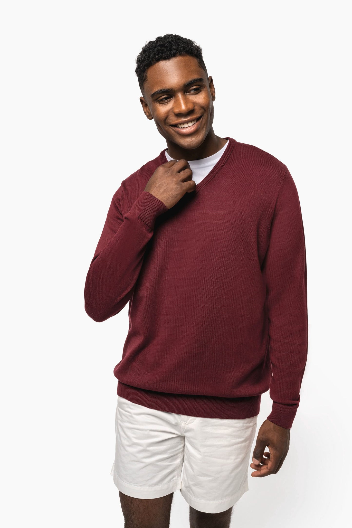 Jersey cuello de pico hombre