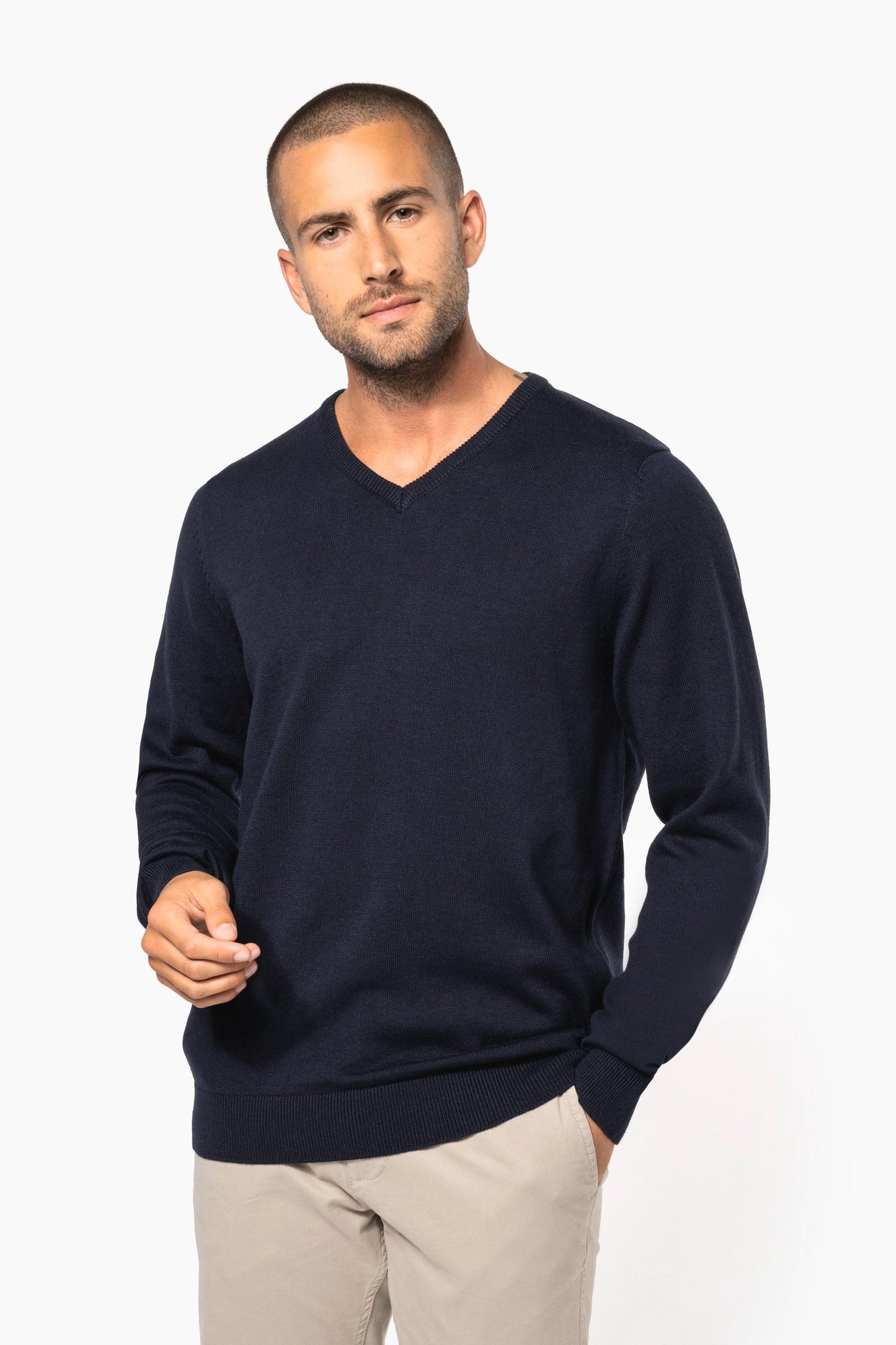 Jersey cuello de pico hombre