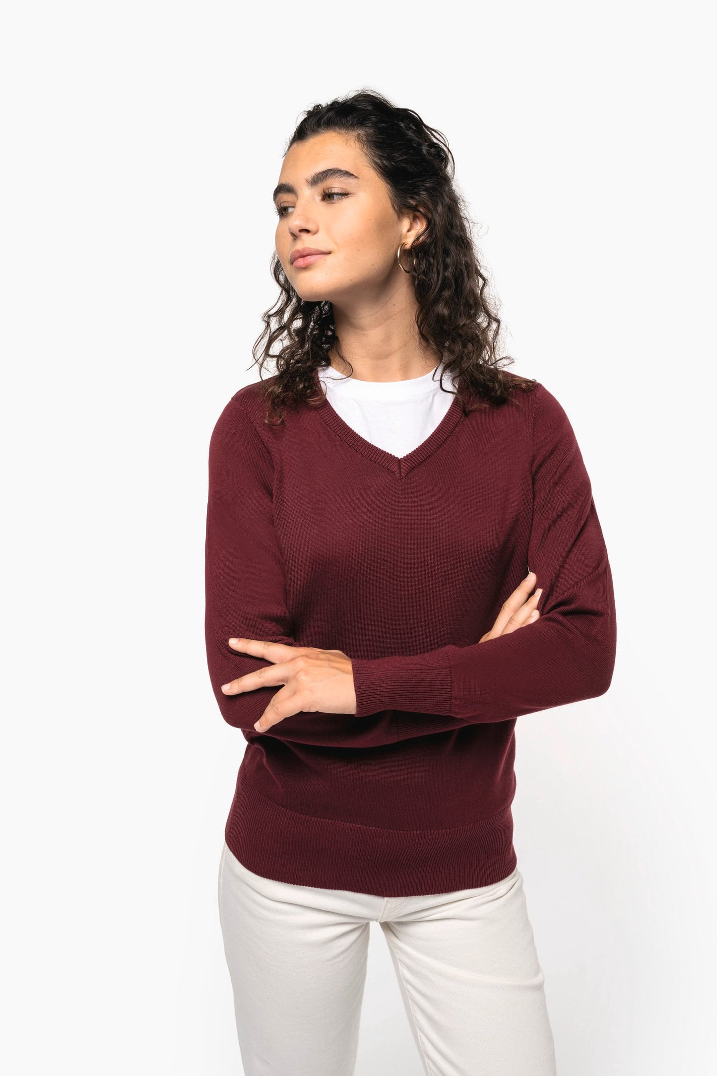 Jersey cuello de pico mujer